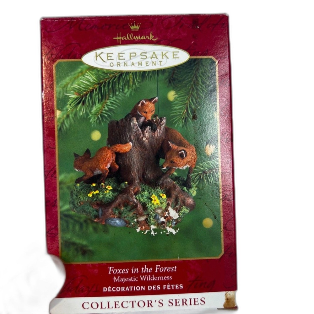 Foxes in the Forest Hallmark Keepsake Christmas  Ornament Collectors Series 2000